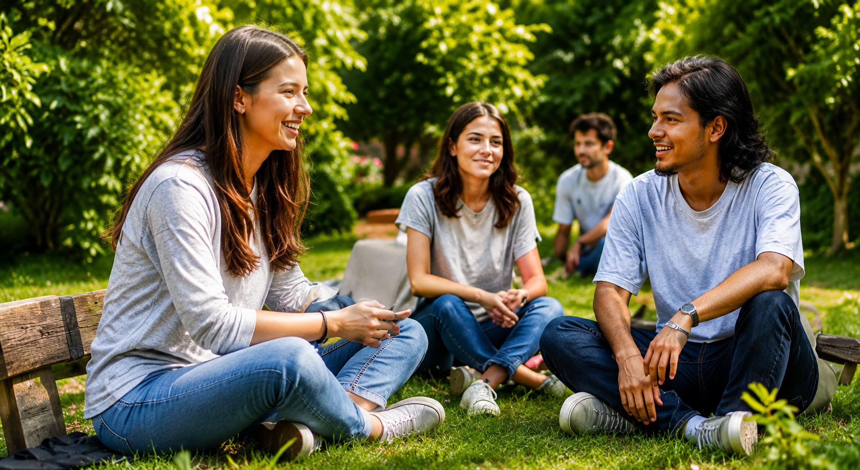 Estudiantes compartiendo un espacio de aprendizaje y convivencia en una comunidad EcoHábitat